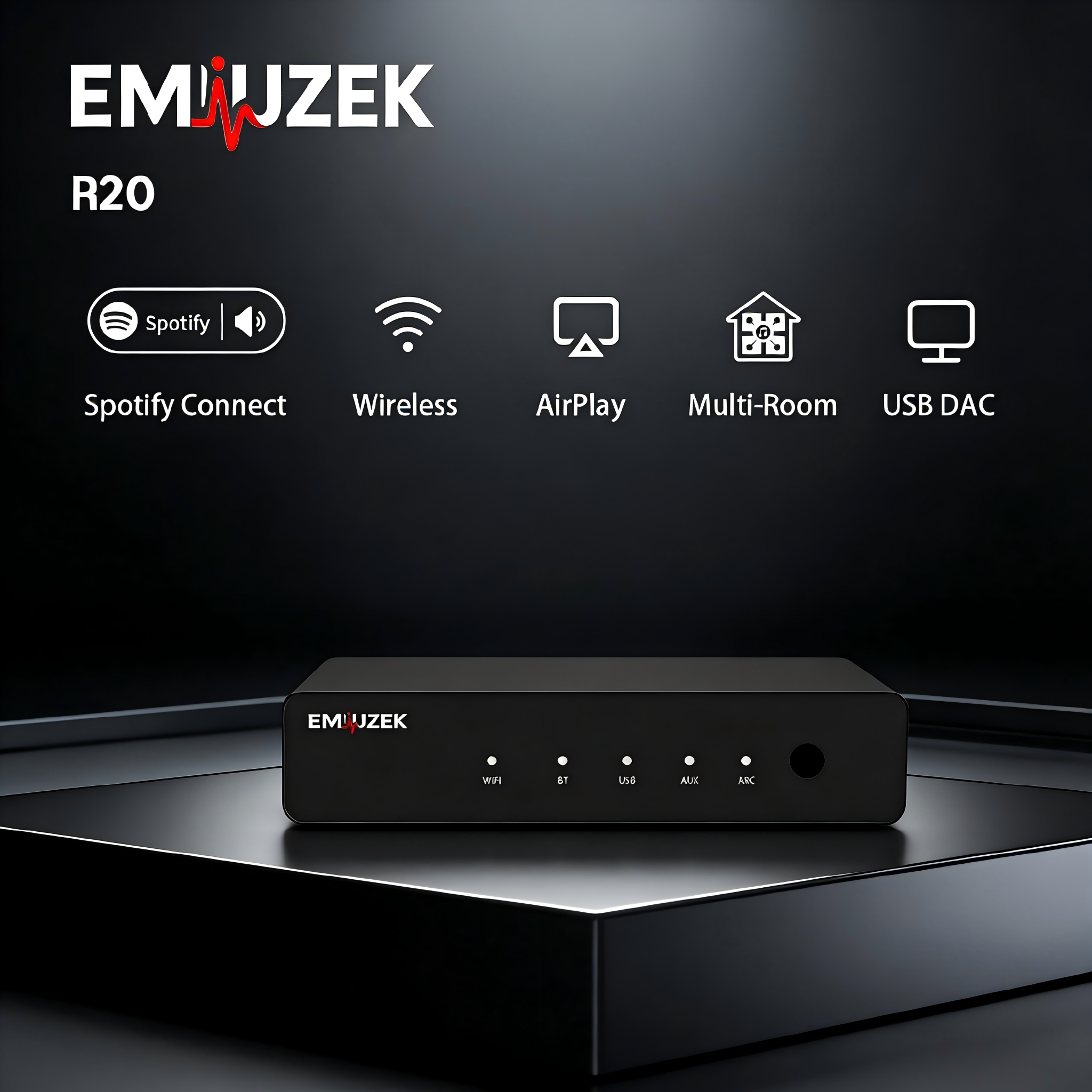 Audio Music Spotify - EMiUZEK R20 Wireless Bluetooth Audio Receiver
