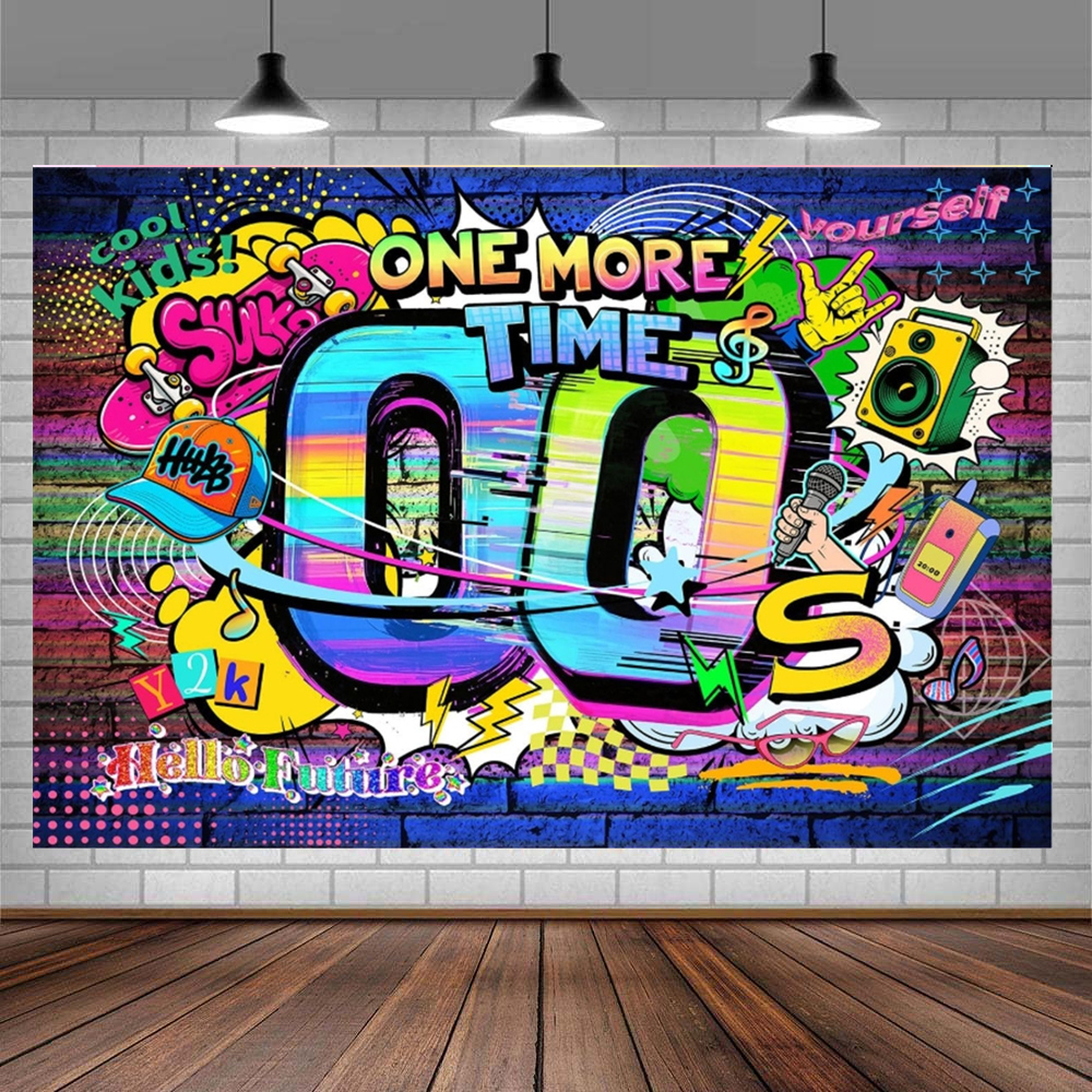 Audio Music Hip Hop - Early 2000s Theme Photography Backdrop Back