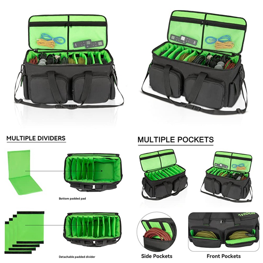 Audio Music Store - DJ Cable File Bag, Detachable Padded