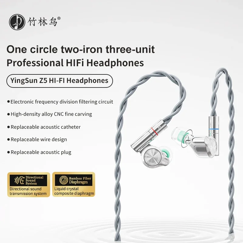Audio Youtube Music Free - Zhulinniao Yingsun Z5 Wired Earphones HD