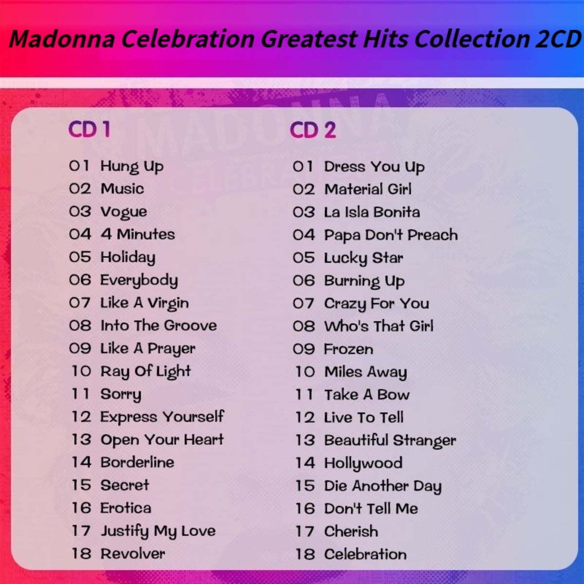 Madonna Celebration The Ultima - Audio Musically incelemesi ve fiyatı