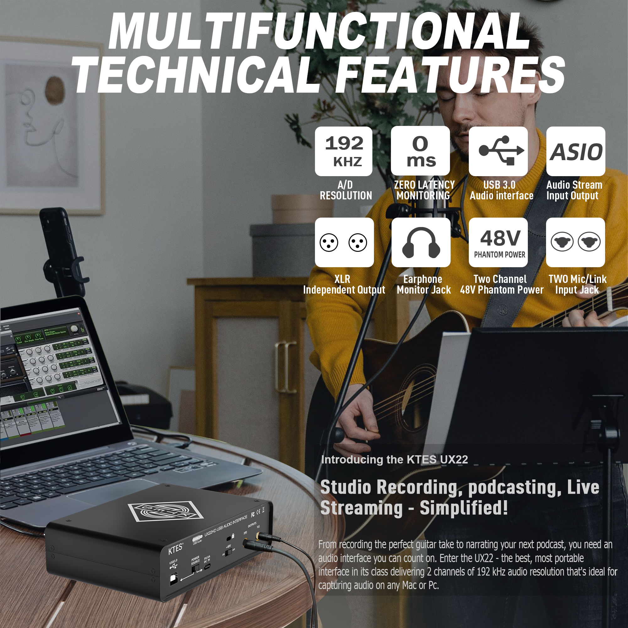 UX22 Audio Interface 192kHz 32 - Audio Youtube Music Free incelemesi ve fiyatı